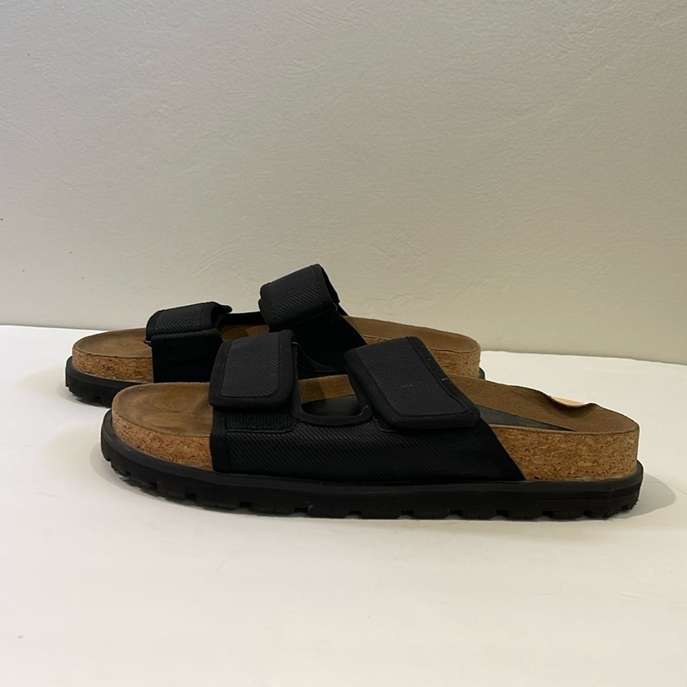 Zara Black Double Strap Velcro Sandals